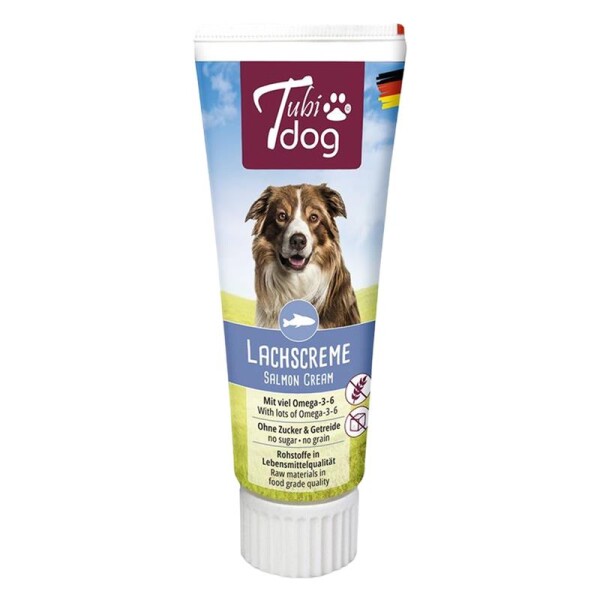 TubiDog® Lachscreme Tube für Hunde 75g
