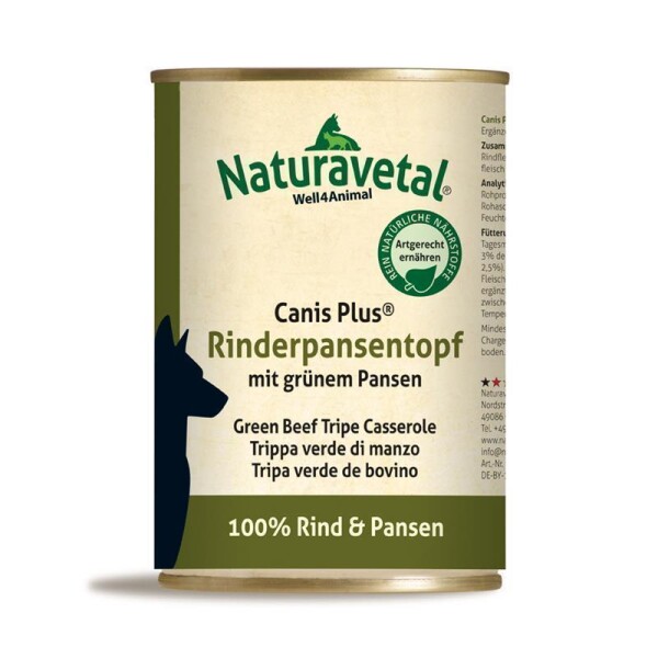 Naturavetal® Canis Plus Rinderpansentopf - 400g