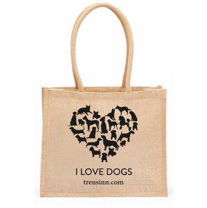 Treusinn® Shopper JUTE - I Love Dogs