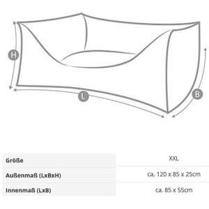 Knuffelwuff® Hundebett Lotte - XXL 120 x 85cm Braun