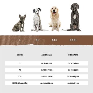 Knuffelwuff® Orthopädisches Eck Hundebett Marlie Lehne Links grau XXXL 140 x 100cm