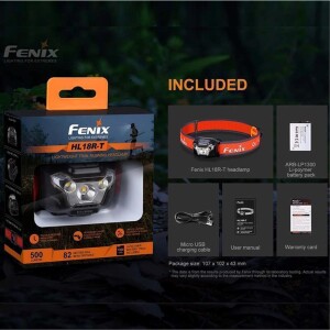 Fenix® HL18R-T - LED Stirnlampe 500 Lumen USB