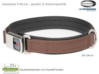 Biothane® Halsband Fjella Braun Edelstahl ClicLock silber 38-39cm