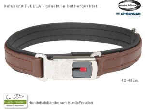 Biothane® Halsband Fjella Braun Edelstahl ClicLock silber 42-43cm
