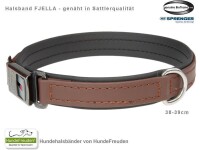 Biothane® Halsband Fjella Braun Edelstahl ClicLock schwarz 38-39cm