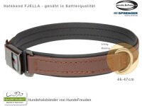 Biothane® Halsband Fjella Braun Messing ClicLock schwarz 46-47cm