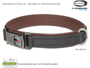 Biothane® Halsband Fjella Schwarz Edelstahl ClicLock schwarz 44-45cm
