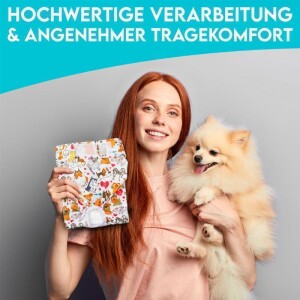 HUND IST KÖNIG® 3x saugstarke Hundewindeln für Hündinnen mit Motiv - S