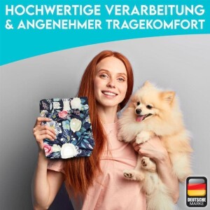 HUND IST KÖNIG® 3x saugstarke Hundewindeln für Hündinnen mit Blumen - M