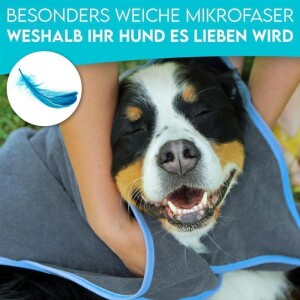 HUND IST KÖNIG®  Hundehandtuch Mikrofaser - Mittelblau