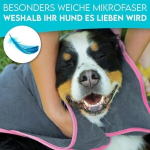 HUND IST KÖNIG®  Hundehandtuch Mikrofaser - Hellrosa