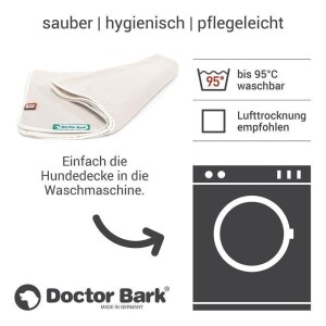 Doctor Bark® Hundedecke - Hellbeige - L 120 x 90cm