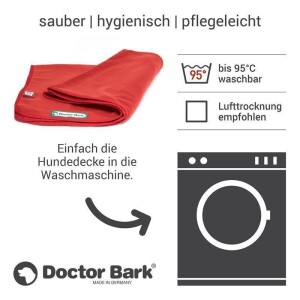 Doctor Bark® Hundedecke - Rot - L 120 x 90cm