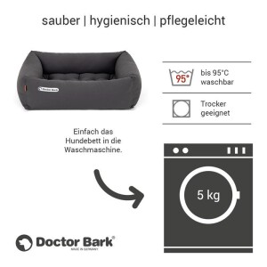 Doctor Bark® orthopädisches Hundebett - Grau - S 50 x 40cm