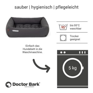 Doctor Bark® orthopädisches Hundebett - Grau - M 60 x 50cm