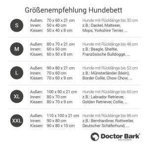 Doctor Bark® orthopädisches Hundebett - Grau - XL 80 x 70cm
