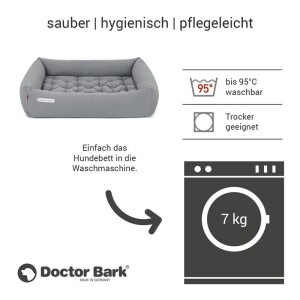 Doctor Bark® orthopädisches Hundebett - Hellgrau - L 70 x 60cm