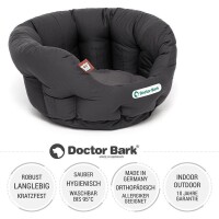 Doctor Bark® orthopädisches Hundebett Nest RUND - Grau - S 40 x 35cm