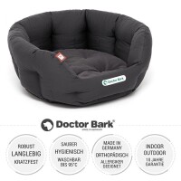 Doctor Bark® orthopädisches Hundebett Nest RUND - Grau - M 50 x 40cm