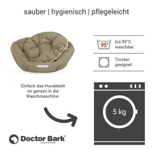 Doctor Bark® orthopädisches Hundebett Nest RUND - Goldbraun - M 50 x 40cm