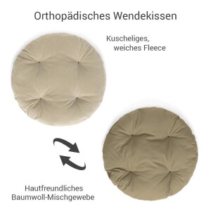 Doctor Bark® orthopädisches Hundebett Nest RUND - Goldbraun - L 60 x 50cm