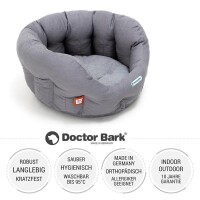 Doctor Bark® orthopädisches Hundebett Nest RUND - Hellgrau - S 40 x 35cm