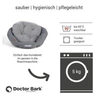 Doctor Bark® orthopädisches Hundebett Nest RUND - Hellgrau - L 60 x 50cm