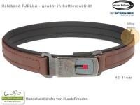 Biothane® Halsband Fjella Braun Messing ClicLock schwarz 40-41cm (Abverkauf)