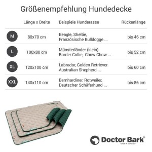 Doctor Bark® Hundesteppdecke Fleece - Beige-Moosgrün - M 80 x 70cm