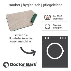 Doctor Bark® Hundesteppdecke Fleece - Beige-Moosgrün - XXL 140 x 110cm
