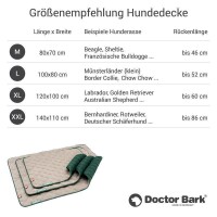 Doctor Bark® Hundesteppdecke Fleece - Beige-Moosgrün - XXL 140 x 110cm