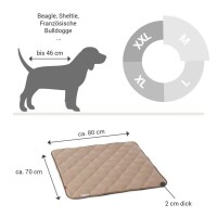 Doctor Bark® Hundesteppdecke Fleece - Goldbraun - M 80 x 70cm