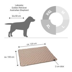 Doctor Bark® Hundesteppdecke Fleece - Goldbraun - XL 120 x 100cm