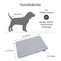Doctor Bark® Hundesteppdecke Fleece - Hellgrau - M 80 x 70cm