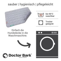 Doctor Bark® Hundesteppdecke Fleece - Hellgrau - M 80 x 70cm