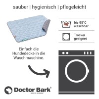 Doctor Bark® Hundesteppdecke Fleece - Himmelblau-Hellgrau - L 100 x 80cm