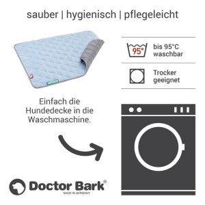 Doctor Bark® Hundesteppdecke Fleece - Himmelblau-Hellgrau - M 80 x 70cm