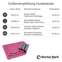 Doctor Bark® Hundesteppdecke Fleece - Pink-Hellgrau - L 100 x 80cm