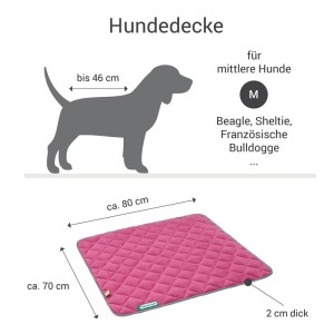 Doctor Bark® Hundesteppdecke Fleece - Pink-Hellgrau -...