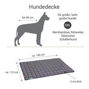 Doctor Bark® Hundesteppdecke - Grau - XXL 140 x 110cm