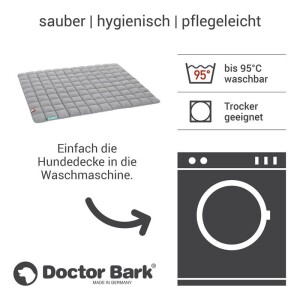 Doctor Bark® Hundesteppdecke - Hellgrau - XL 120 x 100cm