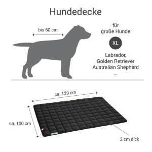 Doctor Bark® Hundesteppdecke - Schwarz - XL 120 x 100cm