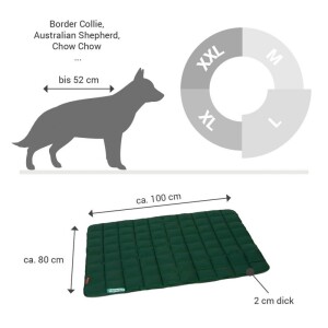 Doctor Bark® Hundesteppdecke - Waldgrün - L 100 x 80cm