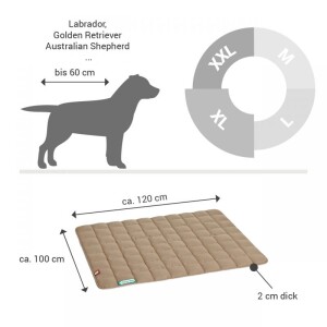 Doctor Bark® Hunde-Wendesteppdecke - Caramel-Moosgrün - XL 120 x 100cm