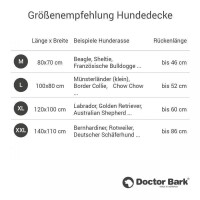 Doctor Bark® Hunde-Wendesteppdecke - Goldbraun-Königsblau - L 100 x 80cm