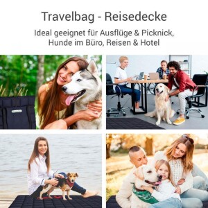 Doctor Bark® Hunde-Reisedecke Travel-Bag - Grau - XL 120 x 105 cm