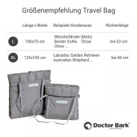 Doctor Bark® Hunde-Reisedecke Travel-Bag - Hellgrau - L 100 x 75 cm