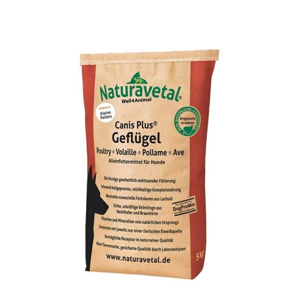 Naturavetal® Canis Plus GEFLÜGEL 5kg - kleinere Pellets